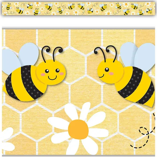 STRAIGHT BORDER BUZZING BEES 3"X35"
