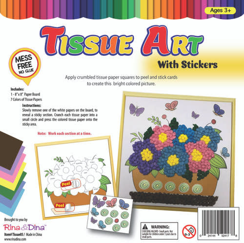 TISSUE ART WITH STICKERS - FORAL