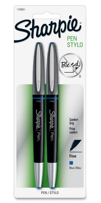 SHARPIE PEN  BLUE - FINE 2PK