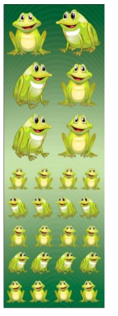 STICKER ASSORTED SIZE FROGS -  6 SHEETS