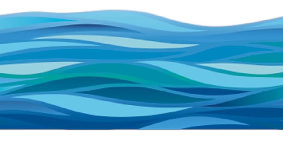 SCALLOPED BORDER : SEAS THE DAY WAVES - 2 1/4"X37&