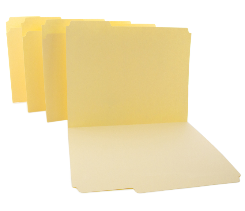 MANILA FOLDERS FILE LETTER 1/3 CUT - 100 PACK