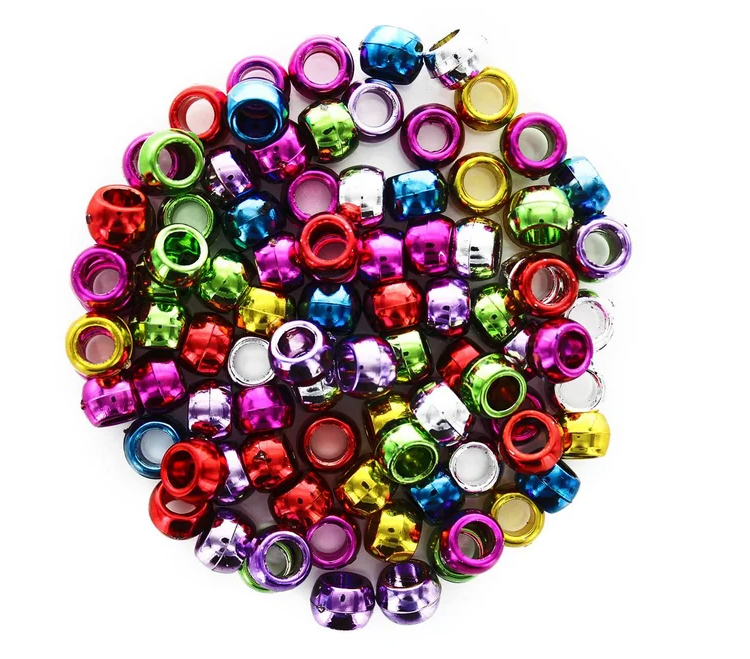 PONY BEADS: METALLIC  MULTI COLOR 6mmX9mm 500 PACK