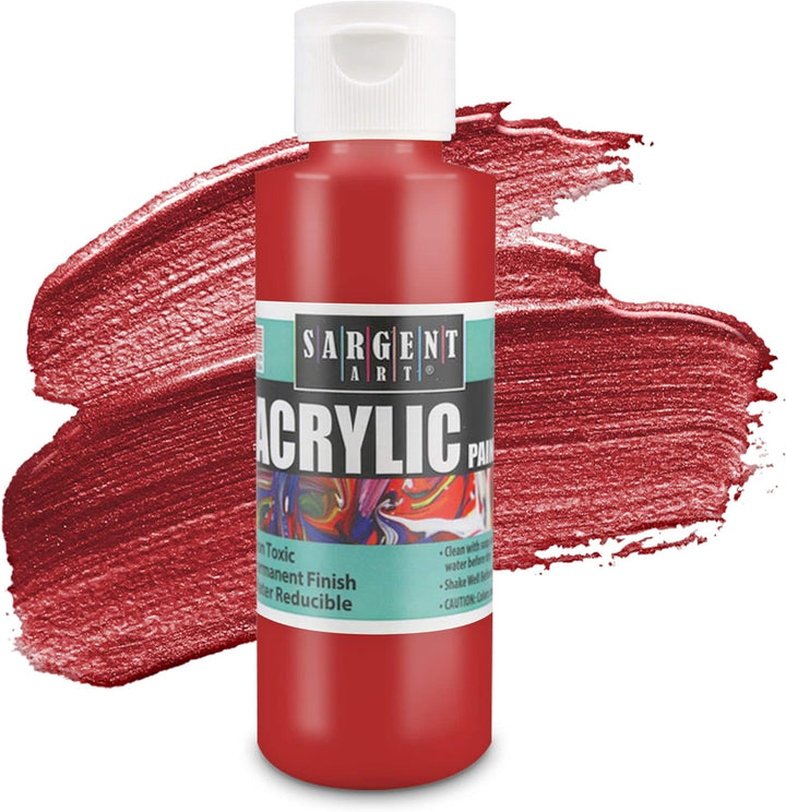 SARGENT ART ACRYLIC PAINT SET:  4OZ BOTTLES 6 PACK