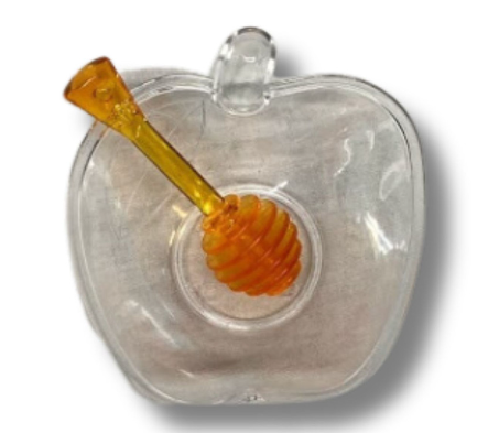 APPLE DISH WITH HONEY DIPPER