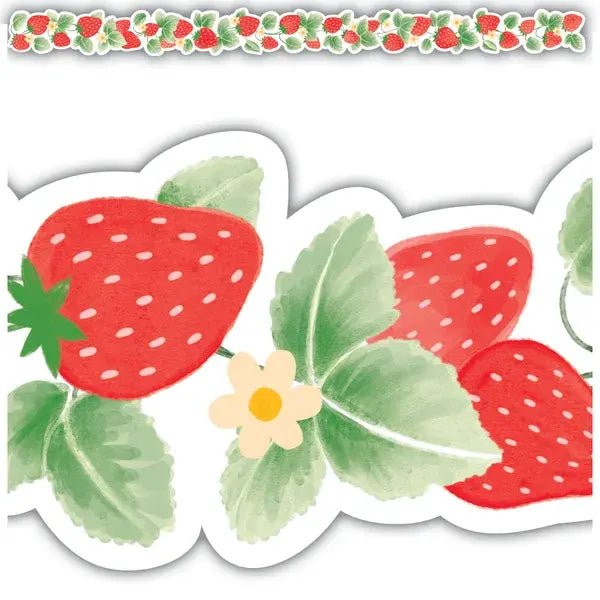 DIE CUT BORDER STRAWBERRY PATCH - 2 3/4"X35&