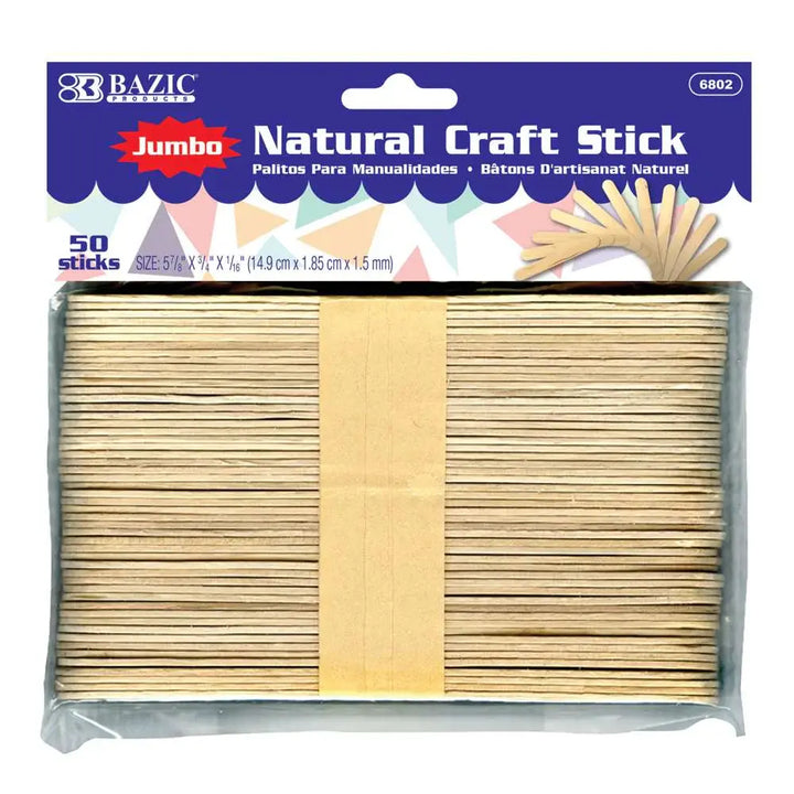 CRAFT STICKS: JUMBO 6" 50 PACK