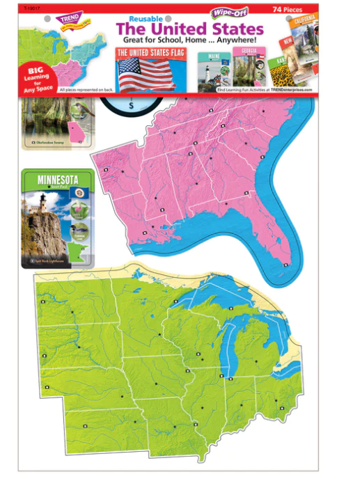 LEARNING SET THE UNITED STATES WIPE OFF - Creative Kids