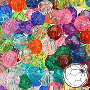 FACETED BEADS: 10MM  ASSORTED  450 PACK