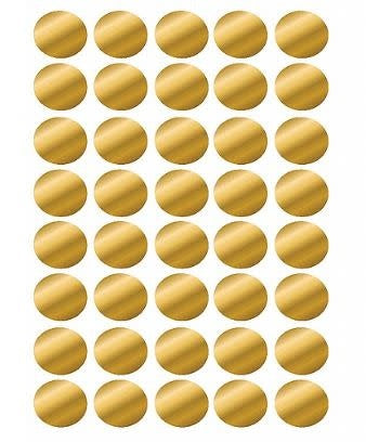 COLOR CODING DOT STICKER : GOLD FOIL 3/4". -  5 across -  25 SHEETS