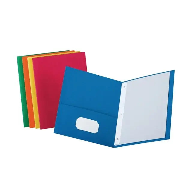 2 POCKET PAPER FOLDER WITH 3 PRONGS - RED - Creative Kids