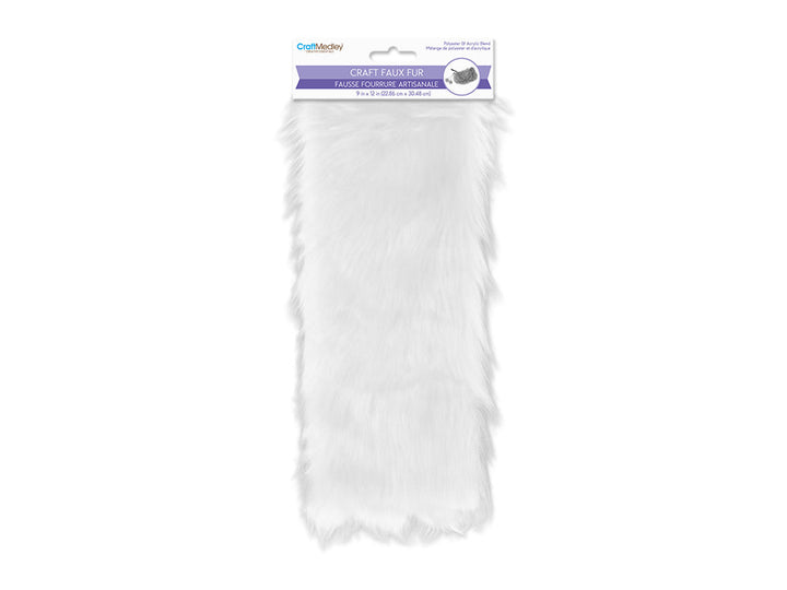 CRAFT FUR - 9x12 -LONG PILE  WHITE
