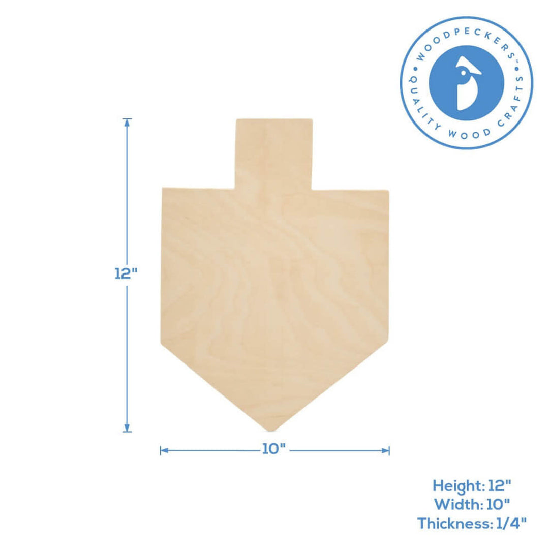 WOOD SHAPE: LARGE FLAT DREIDEL 12"x1/4"