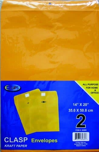 Clasp Envelopes 14"x20" - 2 PACK