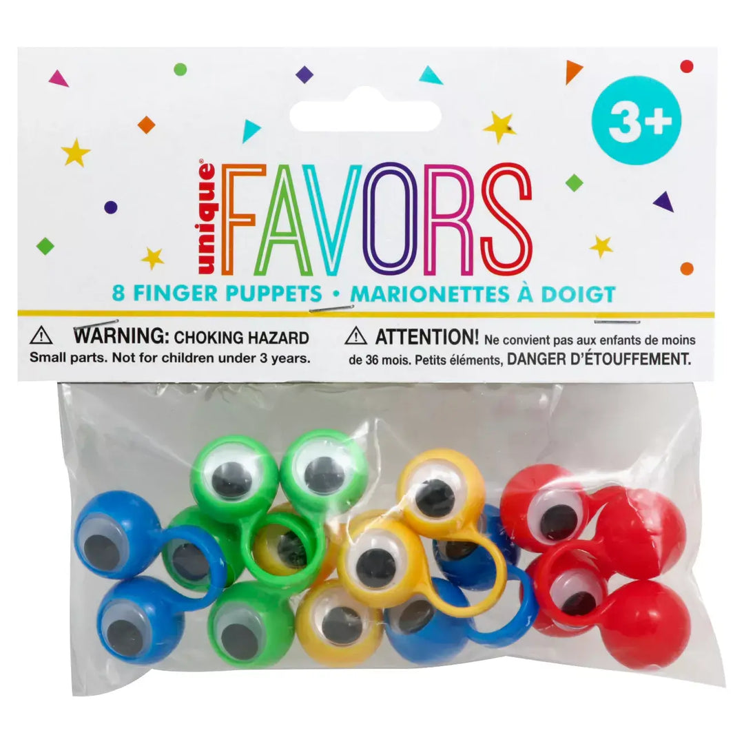 GOOGLY EYES FINGER PUPPETS - 8 PACK