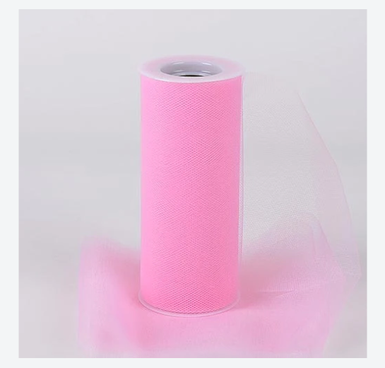 TULLE 6" x  25 yards ROLL - PINK
