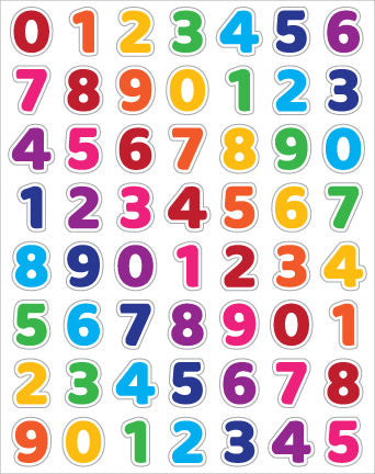 STICKERS: NUMBERS - 6 SHEETS