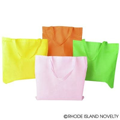 FABRIC TOTE BAG ASST CLRS 15"x16.5"