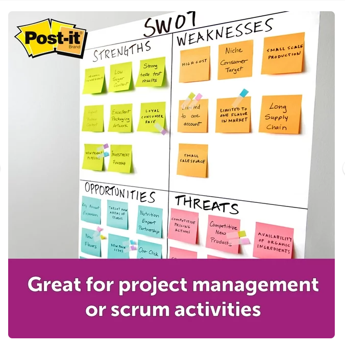 Post-it Notes Super Sticky Assorted Colors  3x3 90 Sheets