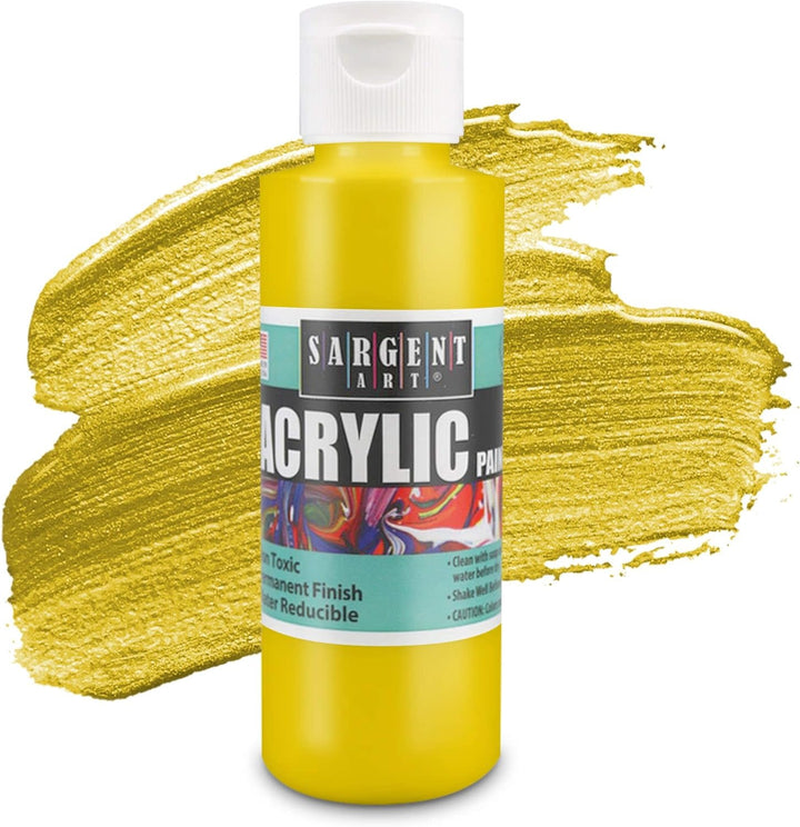 SARGENT ART ACRYLIC PAINT SET:  4OZ BOTTLES 6 PACK