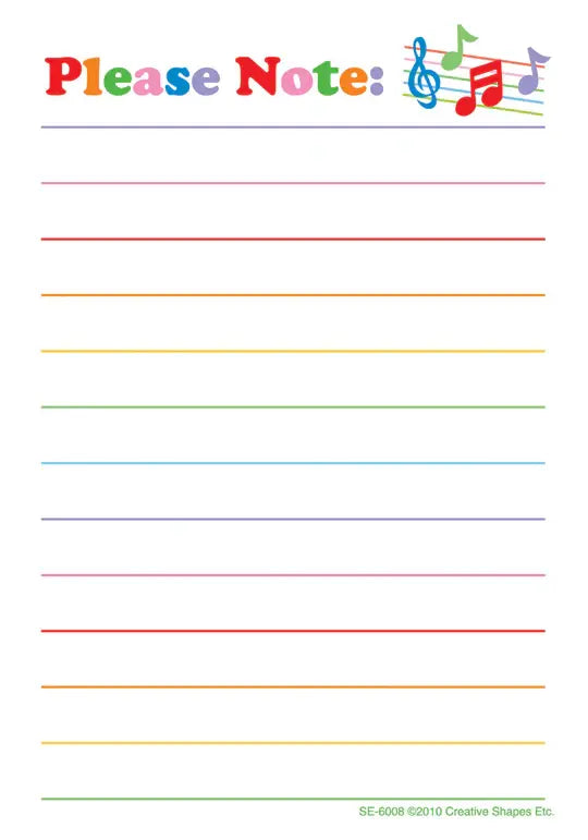 NOTEPAD  3.5 X 5 "PLEASE NOTE" 35 SHEETS - Creative Kids