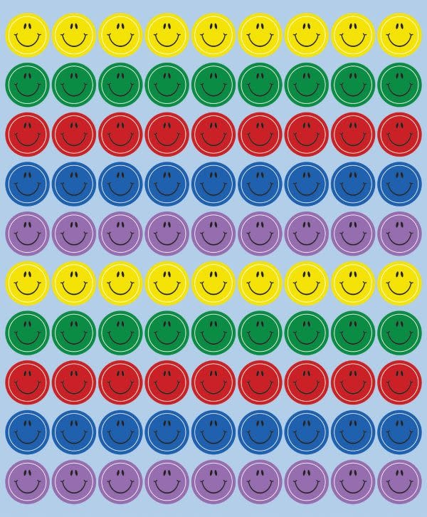 STICKER CHART SEALS  - SMILES  MULTICLOLOR 810 SEALS