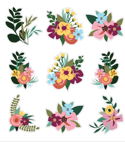 CUT OUTS: GROW TOGETHER JUMBO FLOWERS 12PC ASSORTED
