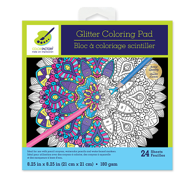 GLITTER COLORING PAD CLASSIC MANDALA