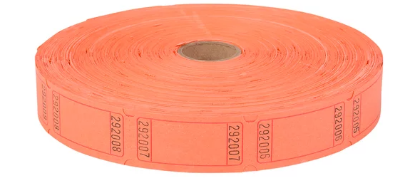 RAFFLE TICKETS -  Orange Single Blank -2000PC