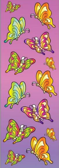STICKERS: BUTTERFLIES  ASSORTED SIZES 6 SHEETS