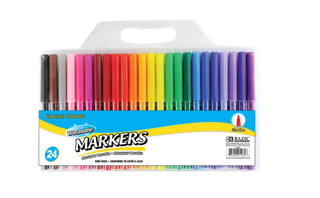Washable Fine Line Markers 24 Pack