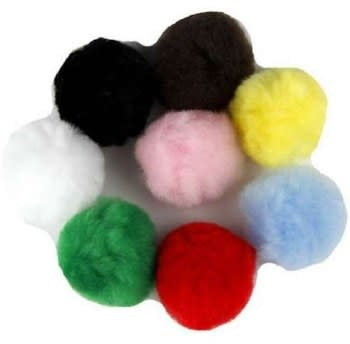 POM POMS: 2" ASSORTED COLORS 8 PACK
