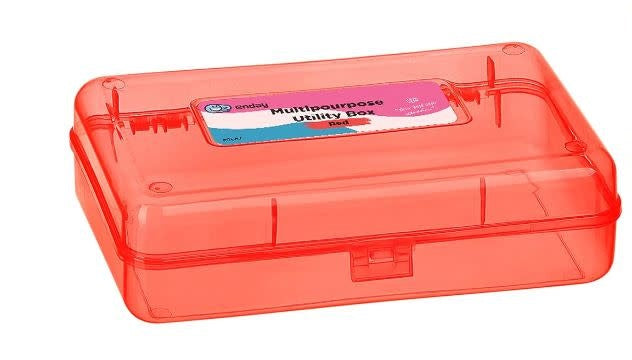 PENCIL CASE: 8"X4.75"X2.5" - RED