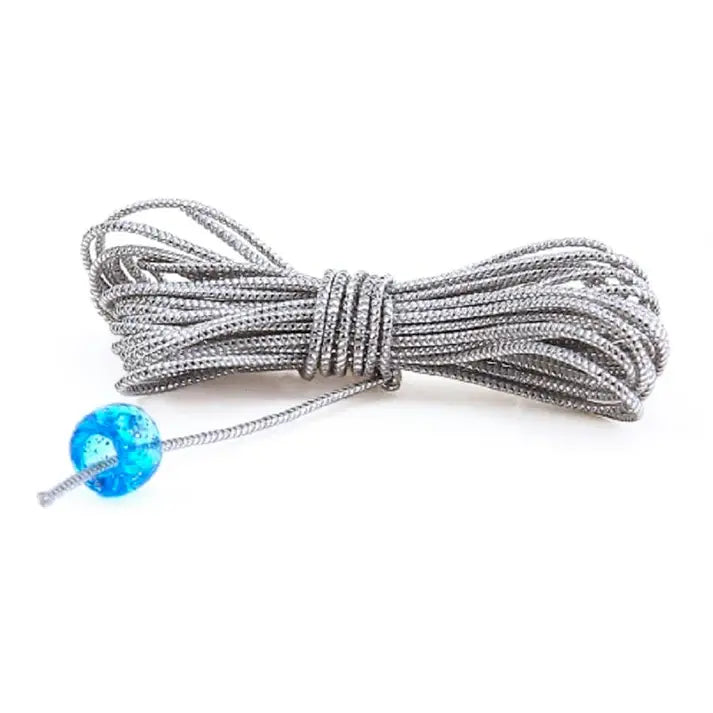 BEADING THREAD - ELASTIC - SILVER 3 YARDS