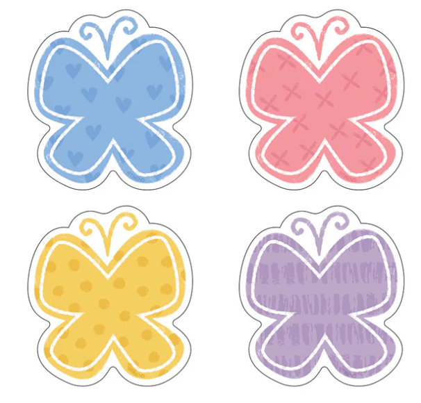 MINI CUT OUTS:  GARDEN BUTTERFLIES ASSORTED 3" - 36 PACK - Creative Kids
