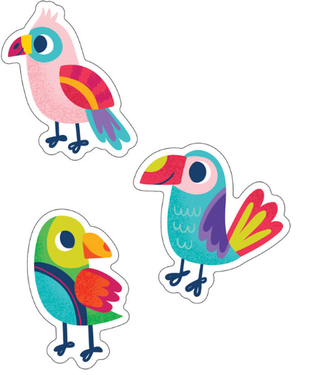 CUT OUT: PARROTS 36PC