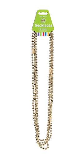 GOLD METALLIC NECKLACE 12 PACK - Creative Kids