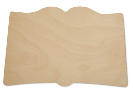 WOOD SHAPE: OPEN BOOK 10”x6.5"
