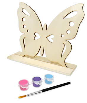WOOD STANDING BUTTERFLY PAINTING KIT 7"X6"