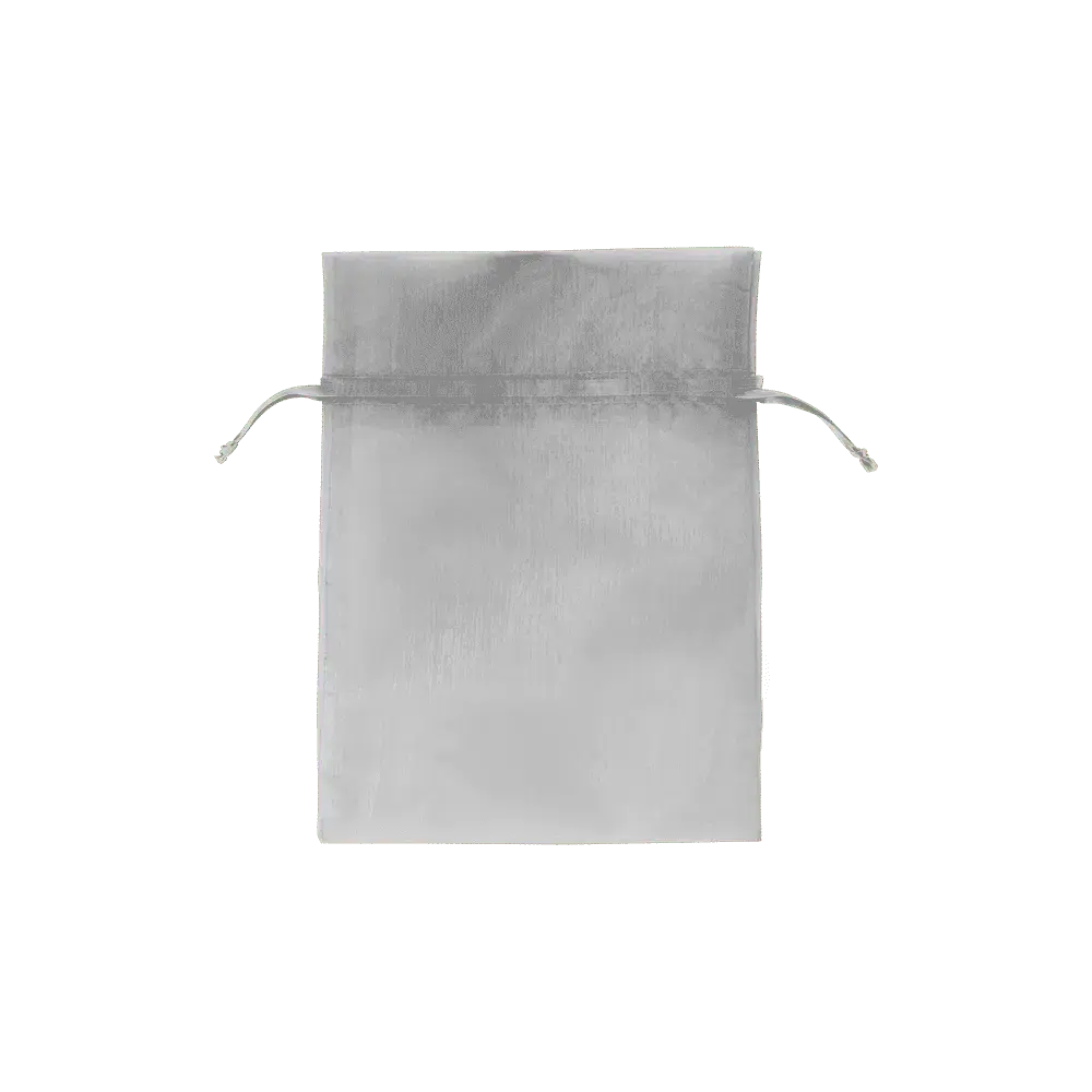 ORGANZA BAGS : 3"x4" SILVER 6 PACK