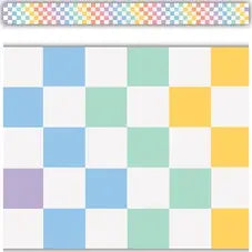 STRAIGHT BORDER  COOL FOR SCHOOL CHECKERS- 3"X35&