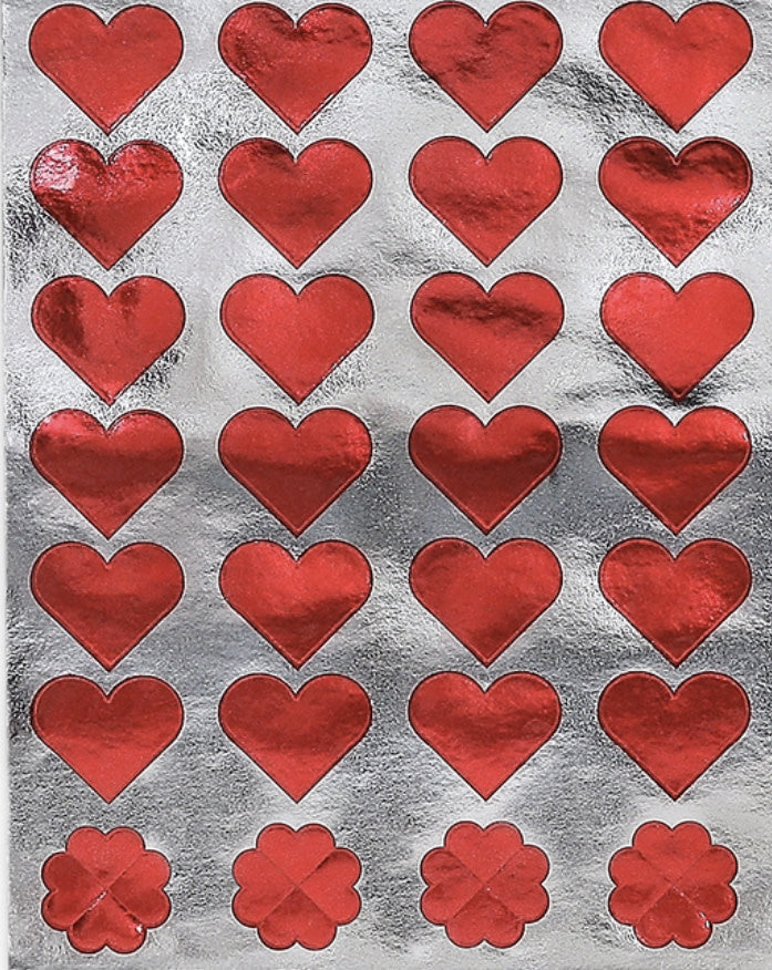 STICKER FORMS -FOIL  HEART SHAPES 2 SHEETS - Creative Kids