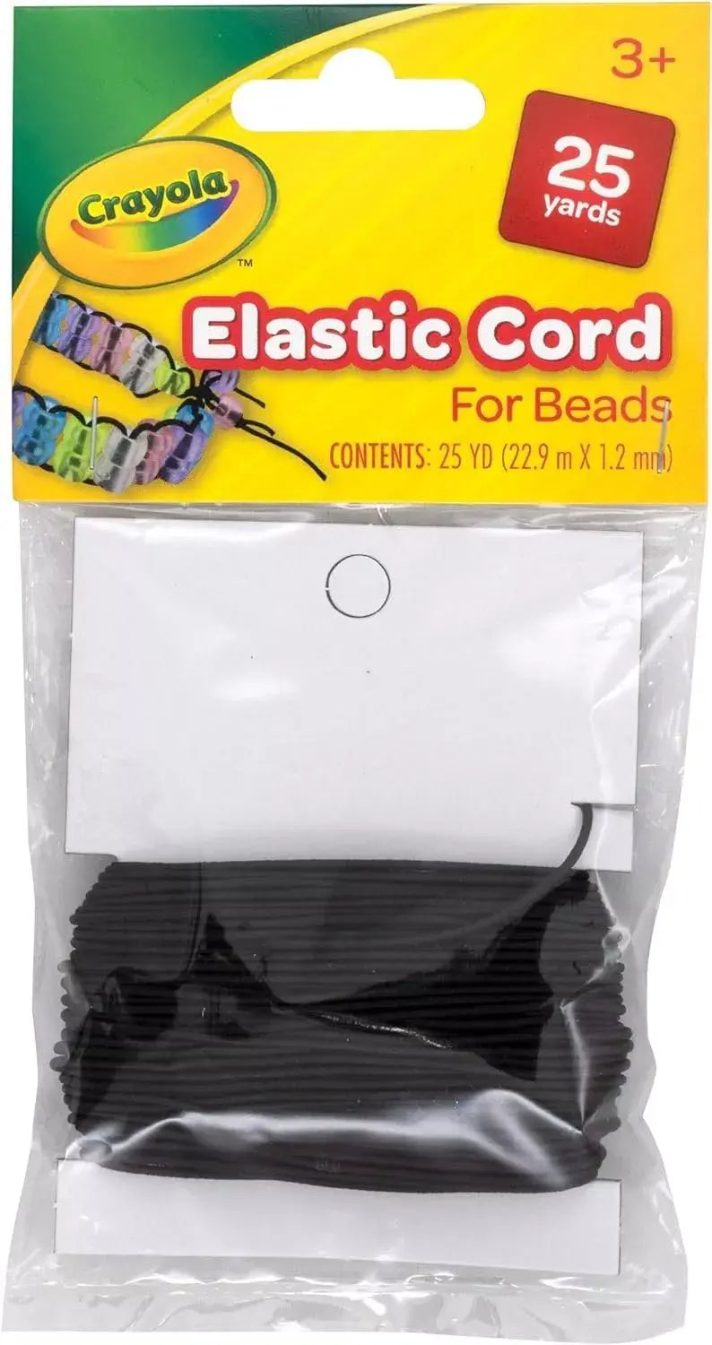 CRAYOLA BEADING THREAD - ELASTIC - BLACK 25 YARDS