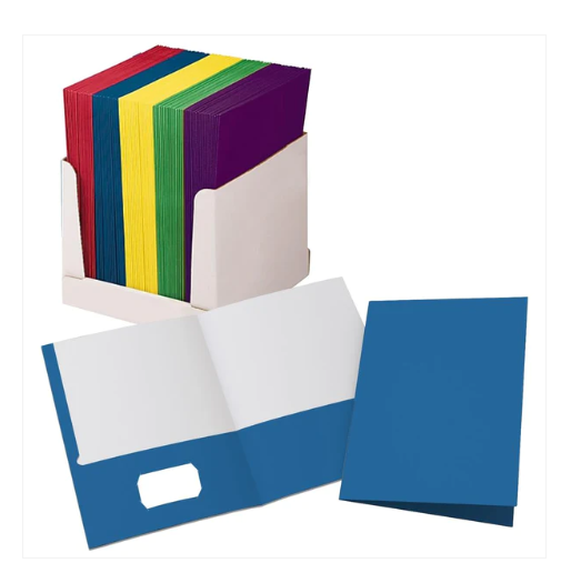 2 POCKET PAPER FOLDER OXFORD ASSORTED COLORS - Creative Kids