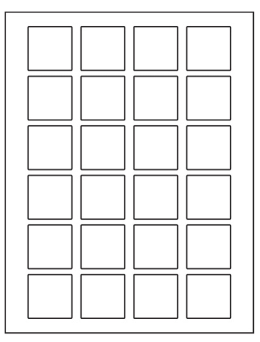 AVERY SQUARE MAILING LABEL 1.5"X1.5" 24 PER PAGE -25 SHEETS