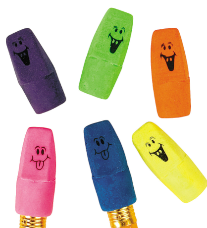 ERASER -  Neon funny Face Pencil Top 144pcs - Creative Kids