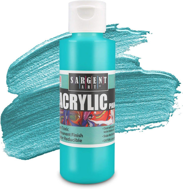 SARGENT ART ACRYLIC PAINT SET:  4OZ BOTTLES 6 PACK