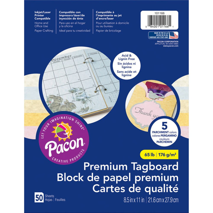 CARDSTOCK: 65LB 8 1/2"X11" ASSORTED PARCHMENT 50 SHEETS