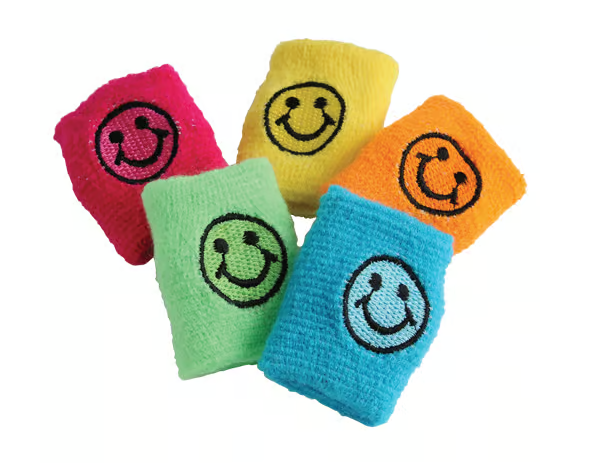 WRIST BAND SMILE FACE 12/PCKG