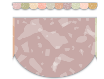 SCALLOPED DIE CUT BORDER TERRAZZO TONES 3"X35&